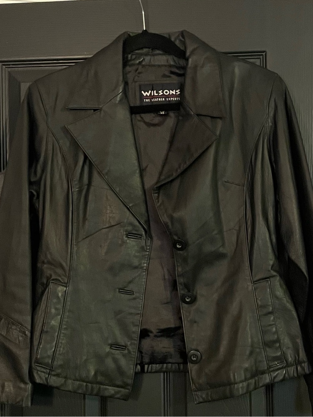 Wilson Black Leather Button-Front Women's Jacket